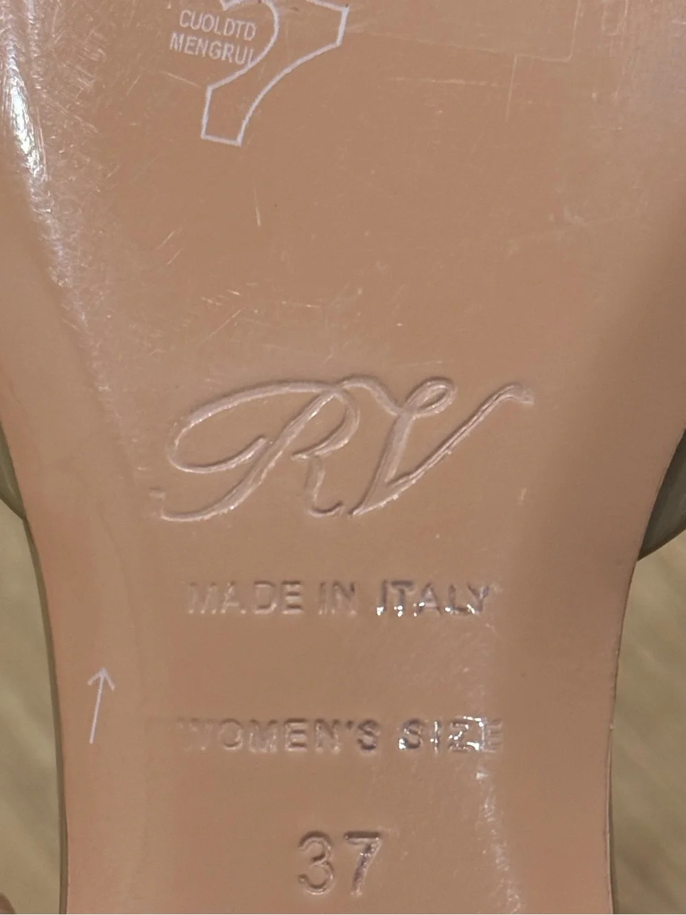 Roger Vivier Nude Patent D'Orsay Flats with Gold Buckle 37